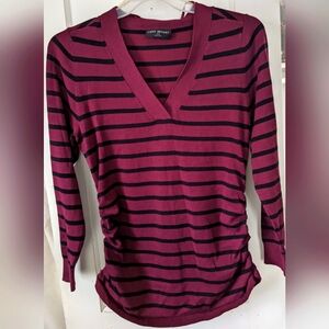 Lane Bryant Fitted Long Sleeve Ruched Pullover Sweater